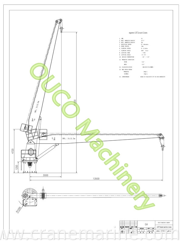 China Marine crane Boat lifting Stiff boom crane hydraulic offshore crane for sale